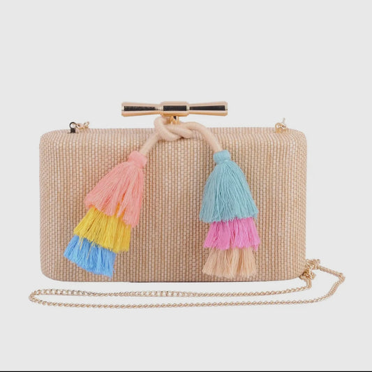 Loren Raffia Clutch