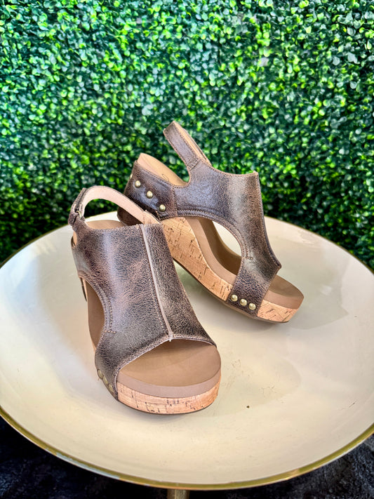 Carley Espresso Crinkle Wedge