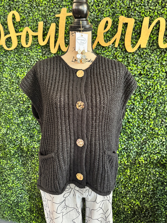 Erika Blk Sweater Vest