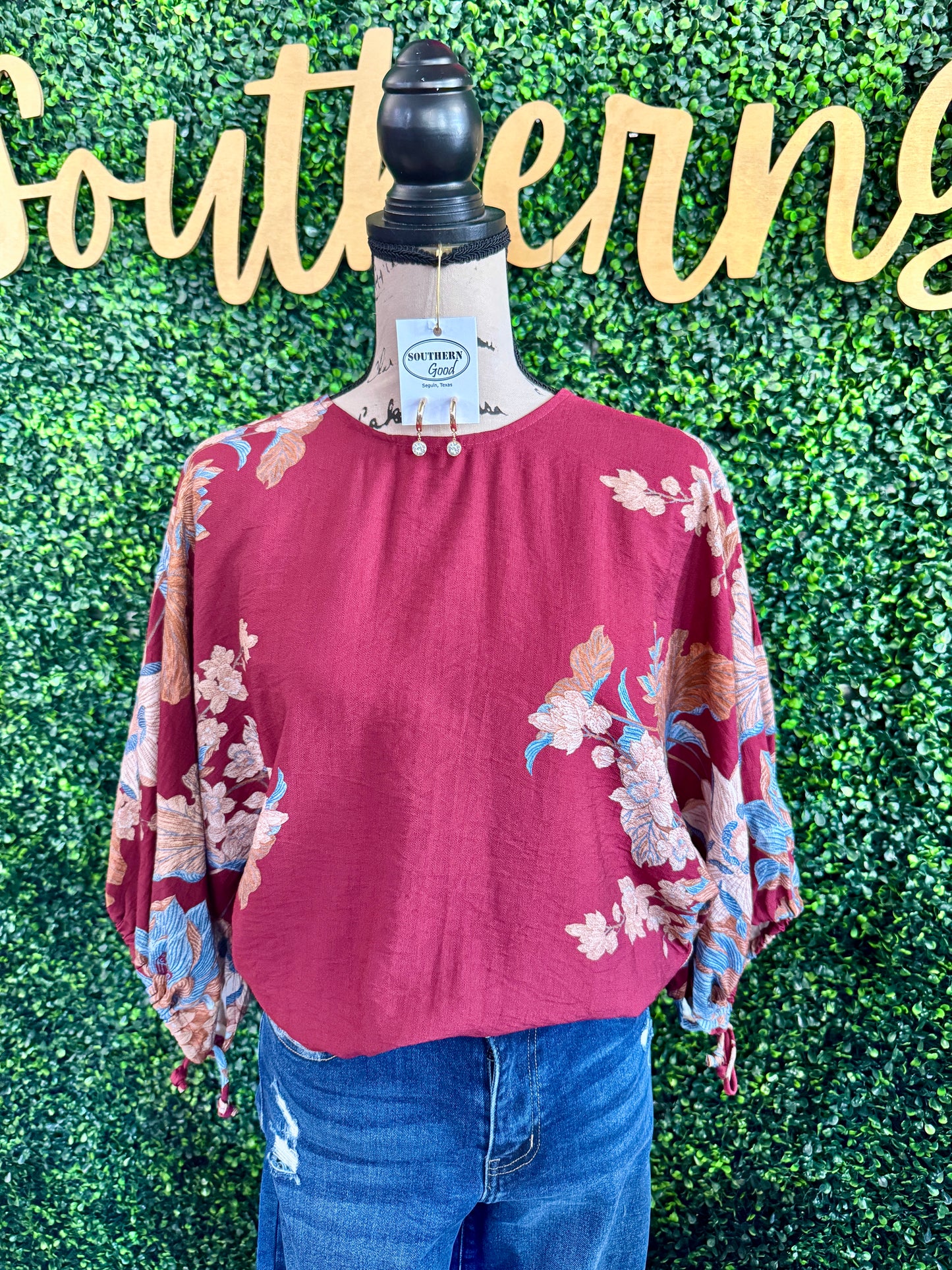 Melinda Burgundy Top