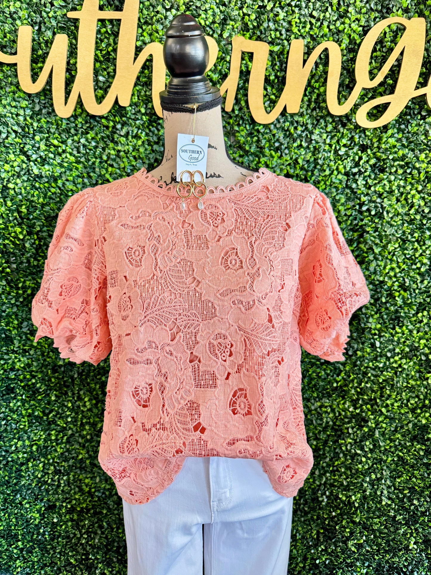 Elle Lace Pink Top