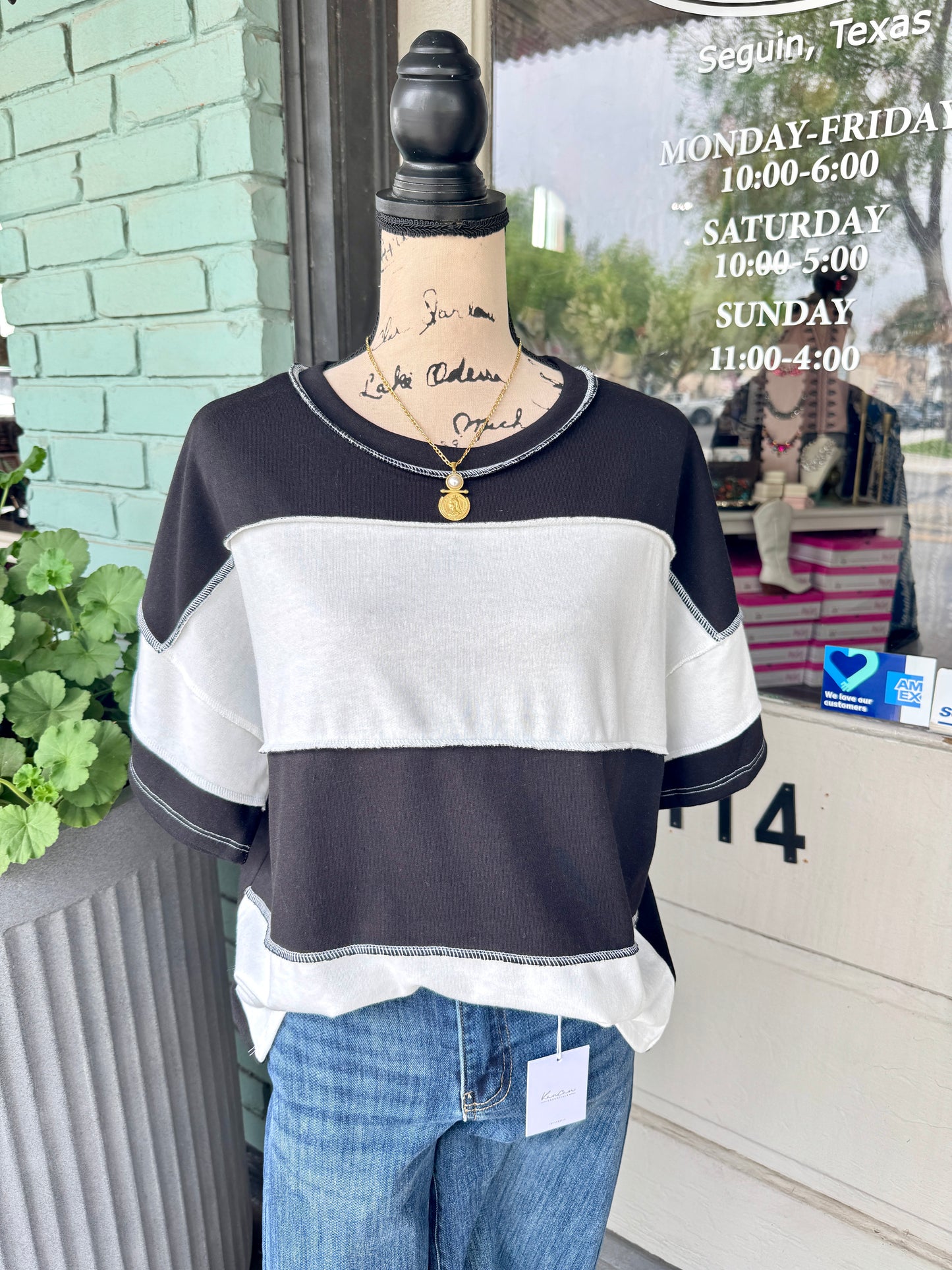 Remy Black Striped Top