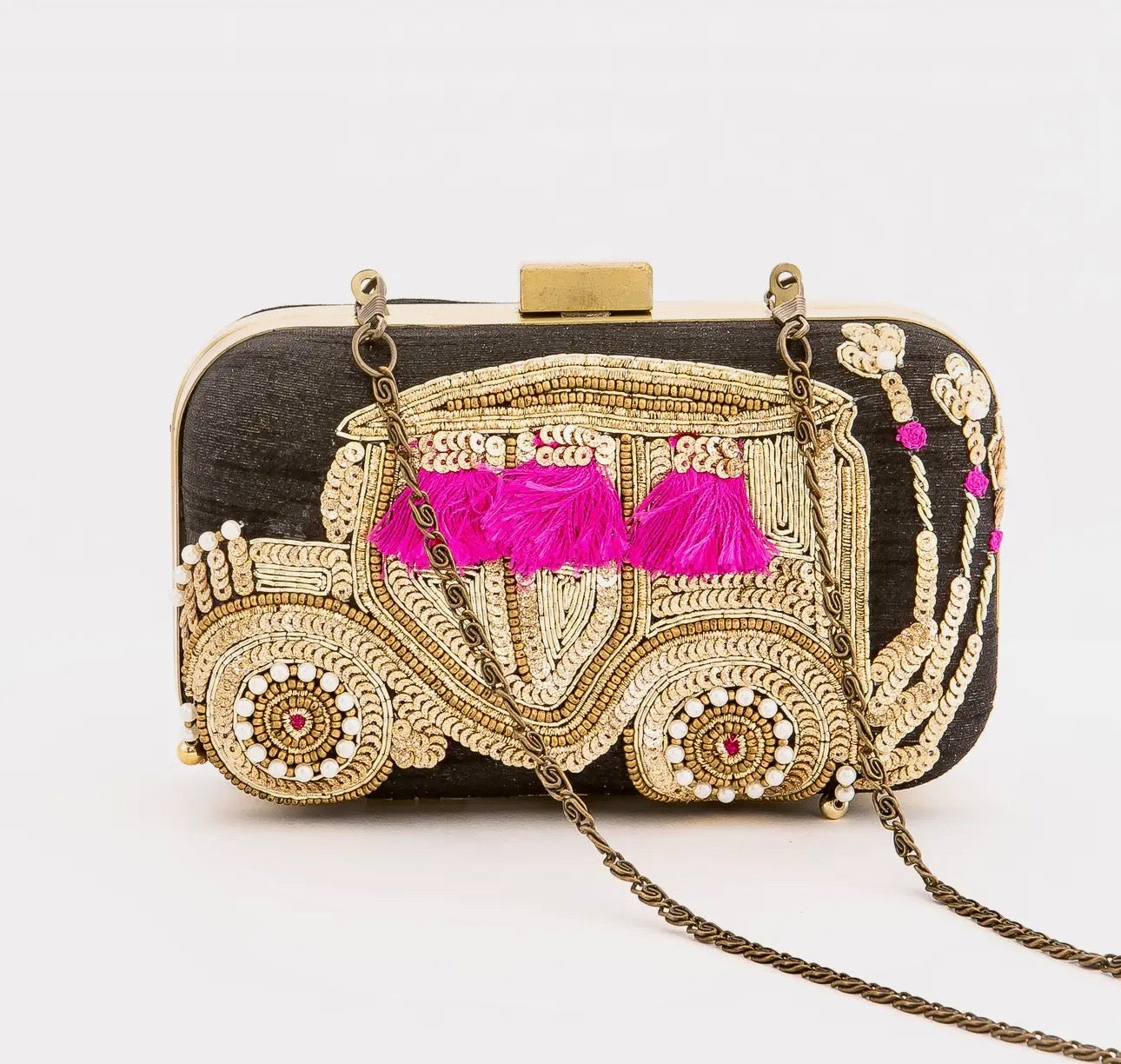 Davies Black Silk Clutch