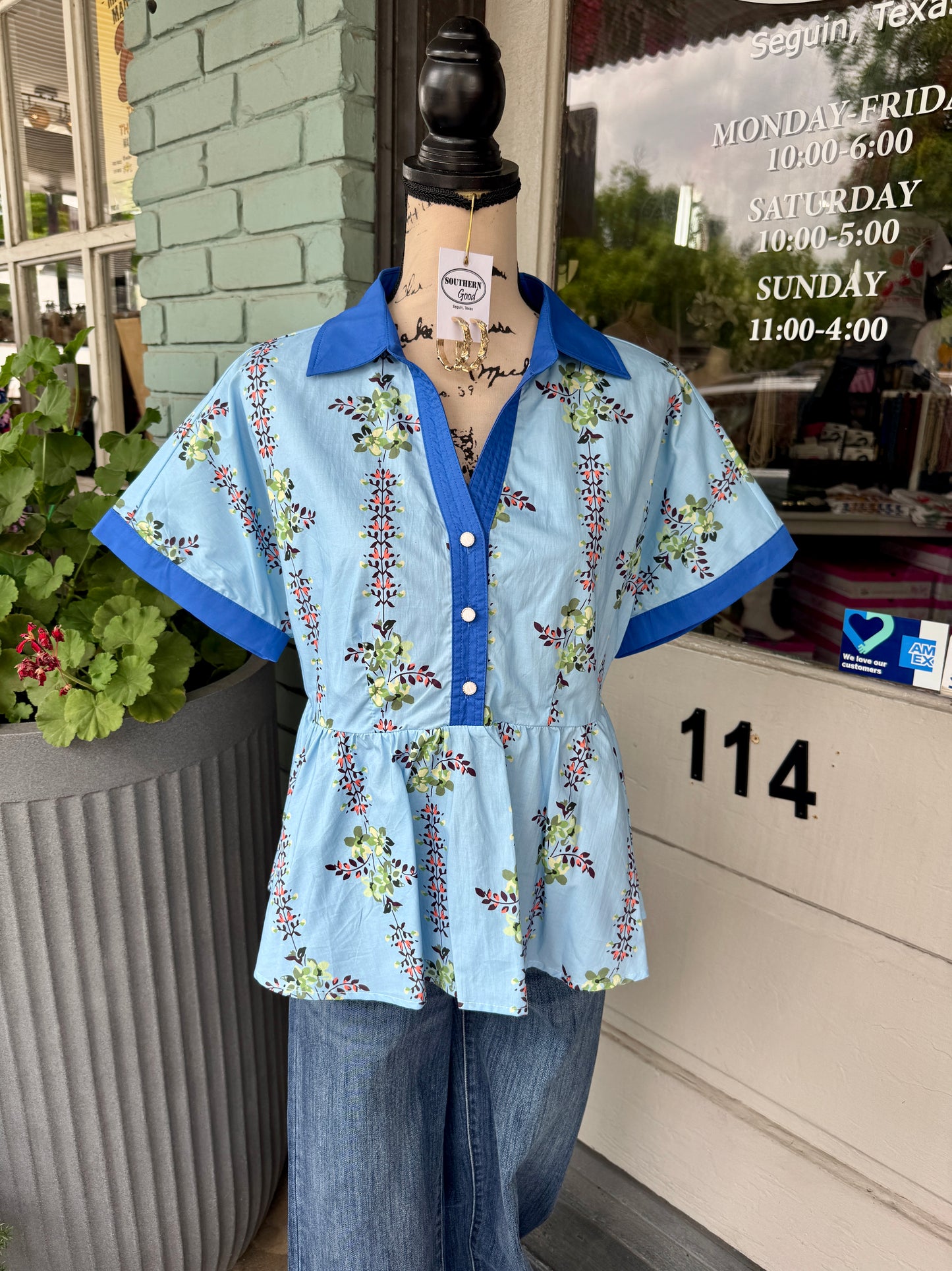 Jordi Blue Top
