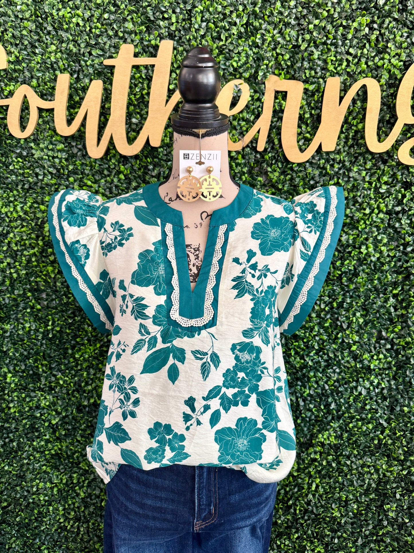 Margot Teal Top
