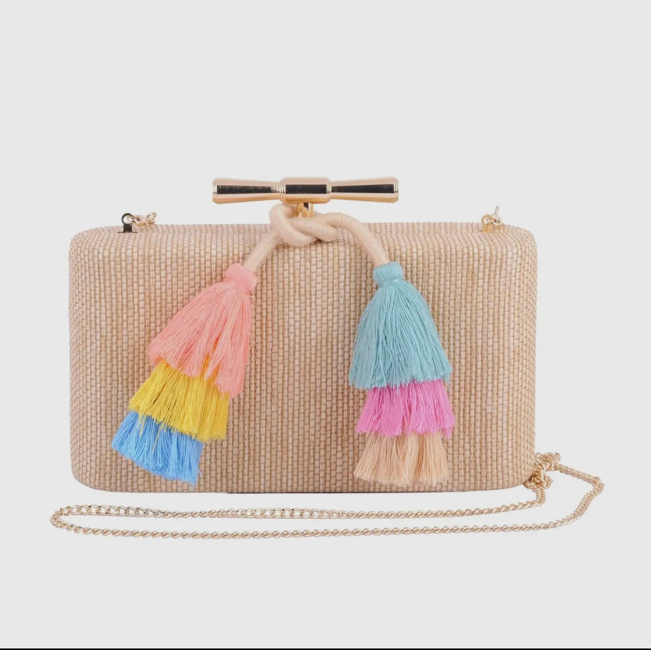 Loren Raffia Clutch