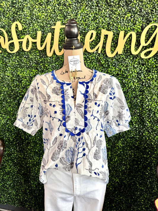 Johanna Blue Top