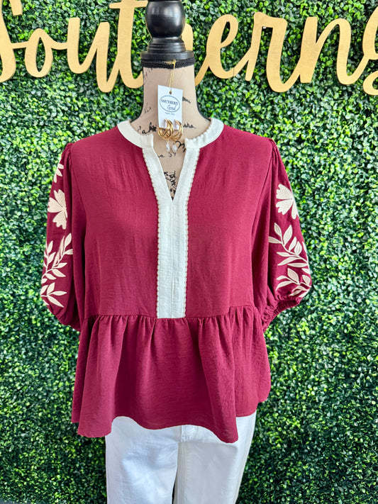 Channing Maroon Top