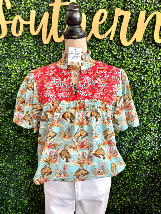 Buckin Bronco Top