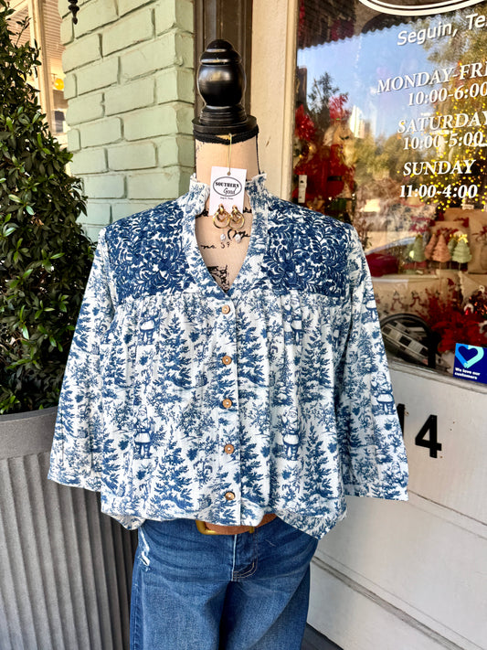 Janie Christmas Toile Top