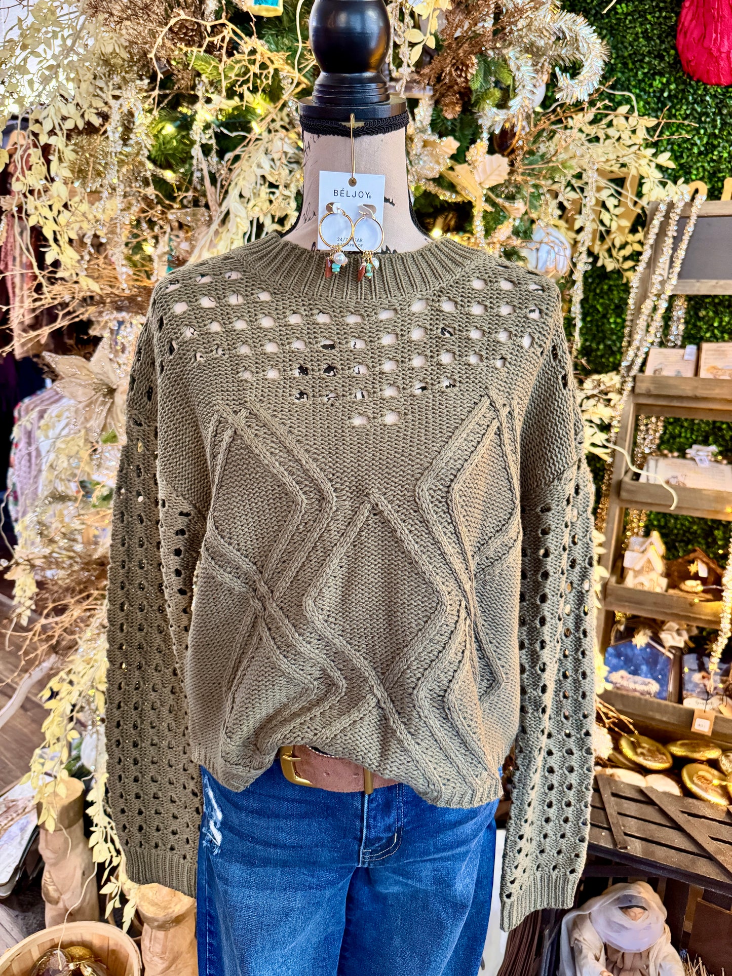 Lucian Olive Sweater
