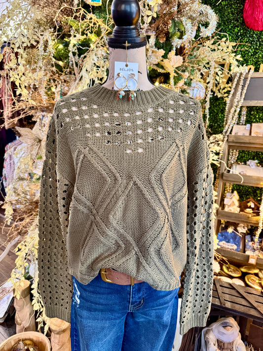 Lucian Olive Sweater