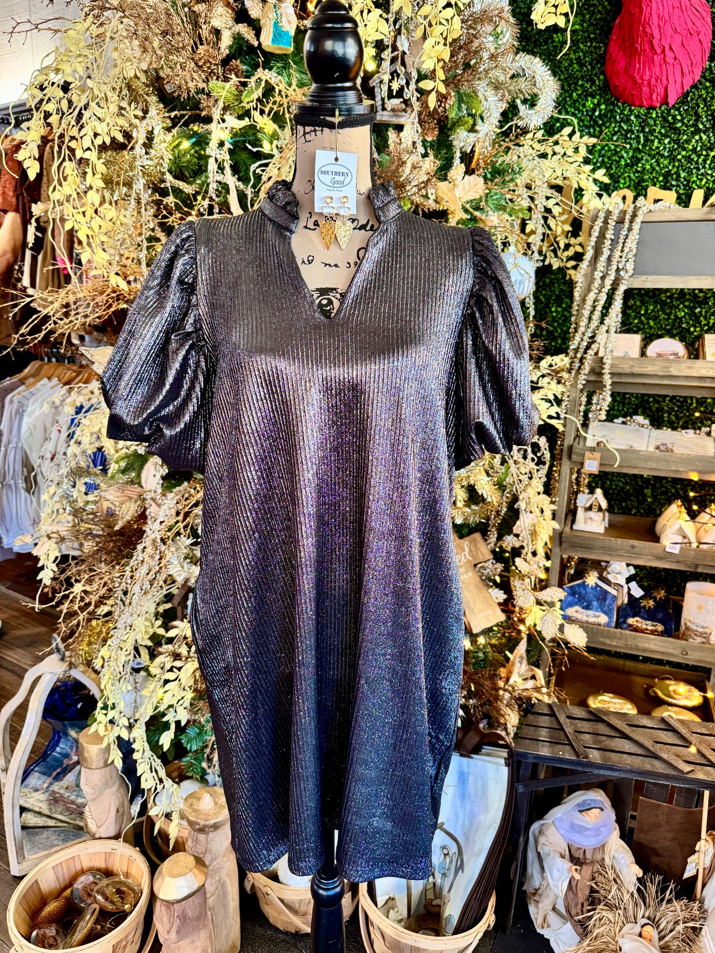 Colette Blk Shimmer Dress