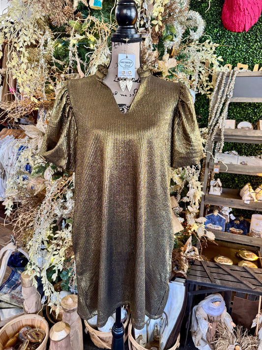 Colette Gold Shimmer Dress