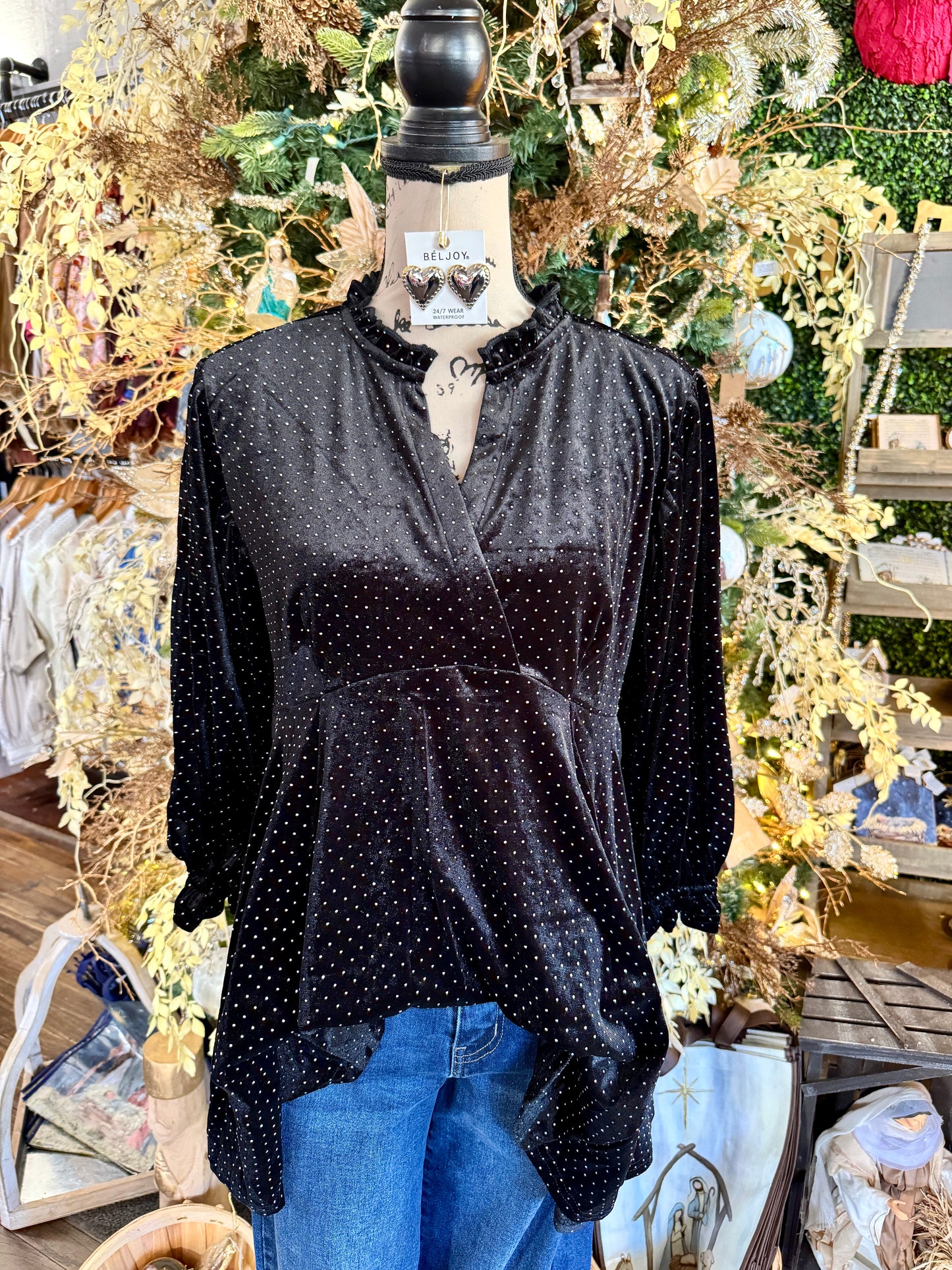 Aria Velvet Blk Tunic