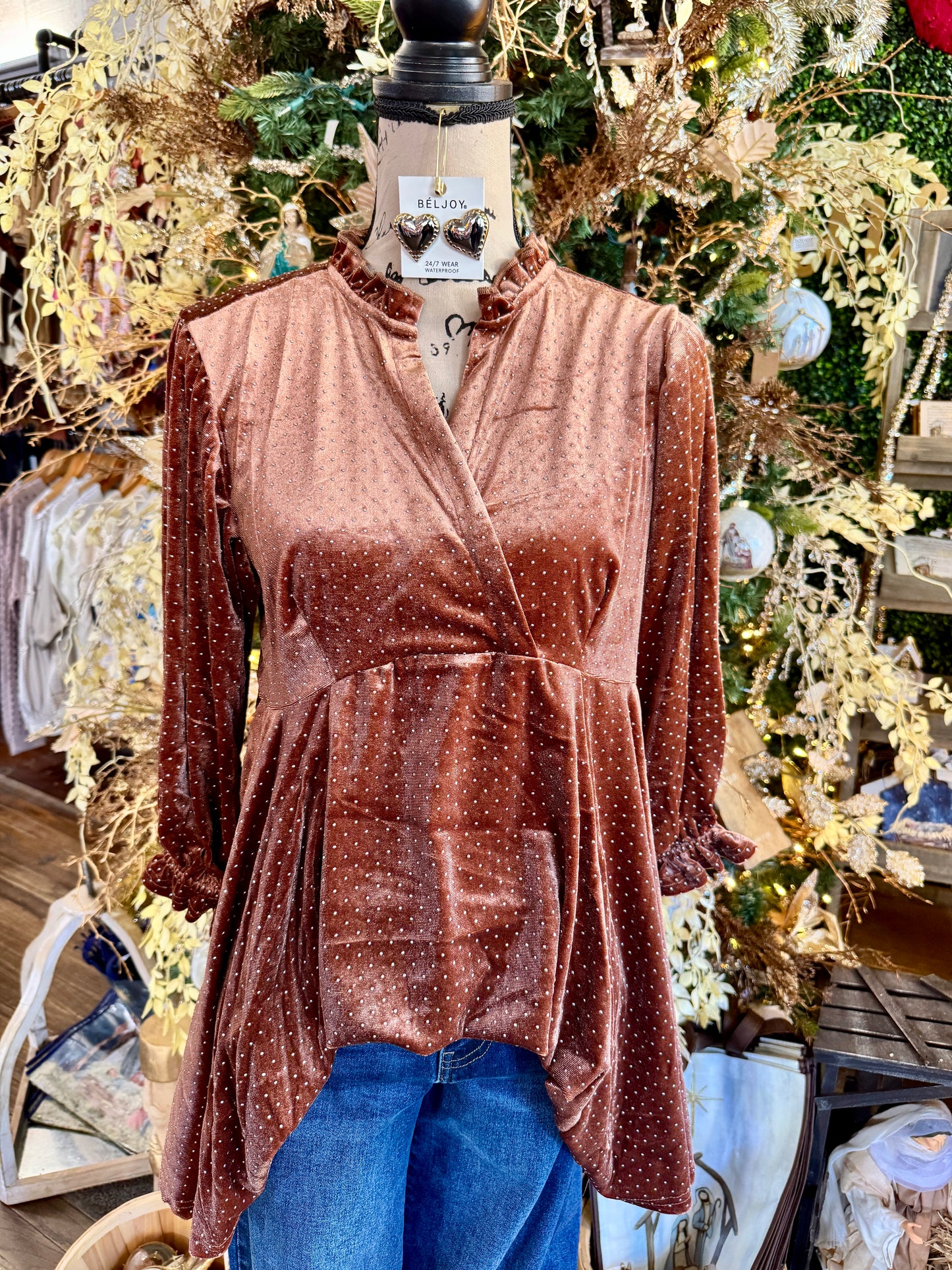 Aria Velvet Brown Tunic