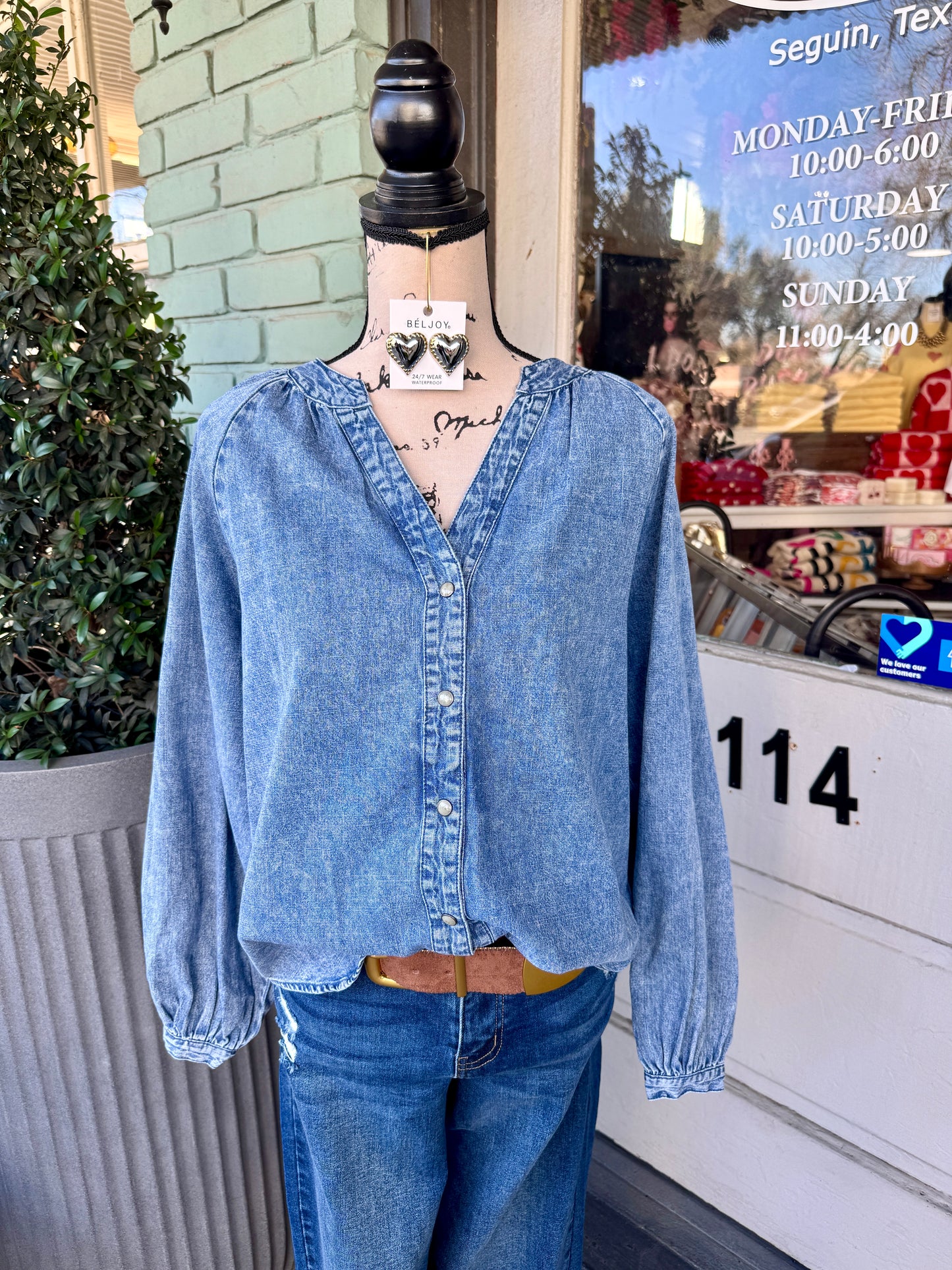 Liza Denim Top