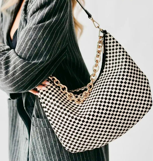 Sienna Black Checkered Bag