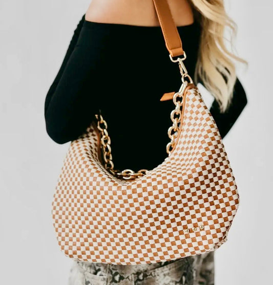 Sienna Coffee Checkered Bag