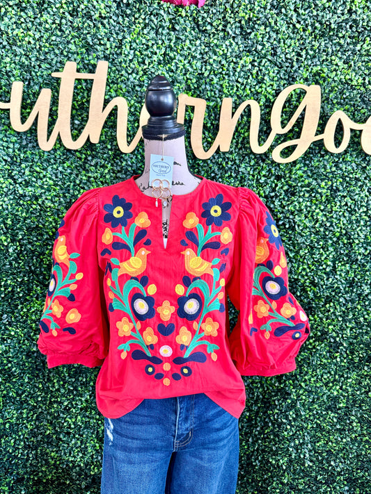 Aston Embroidered Top