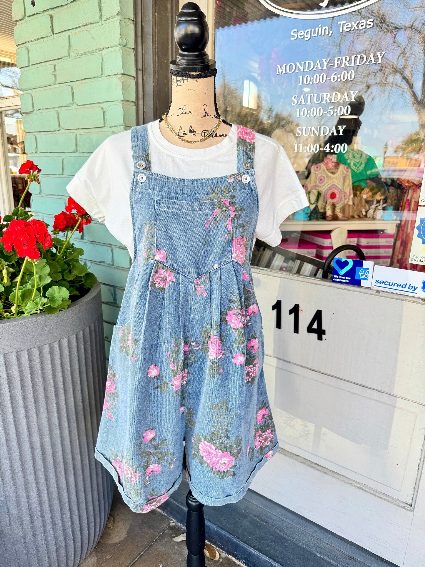 Penelope Floral Short Overalls