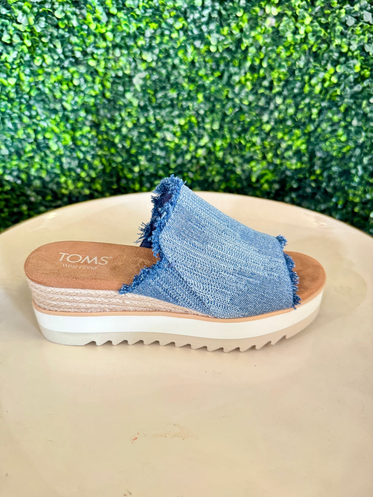 Diana Denim Mule Wedge