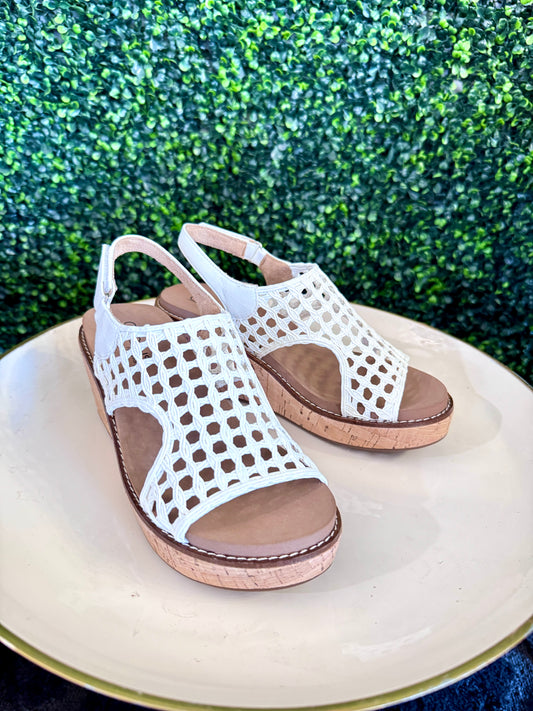 Carley Ivory Woven Wedge