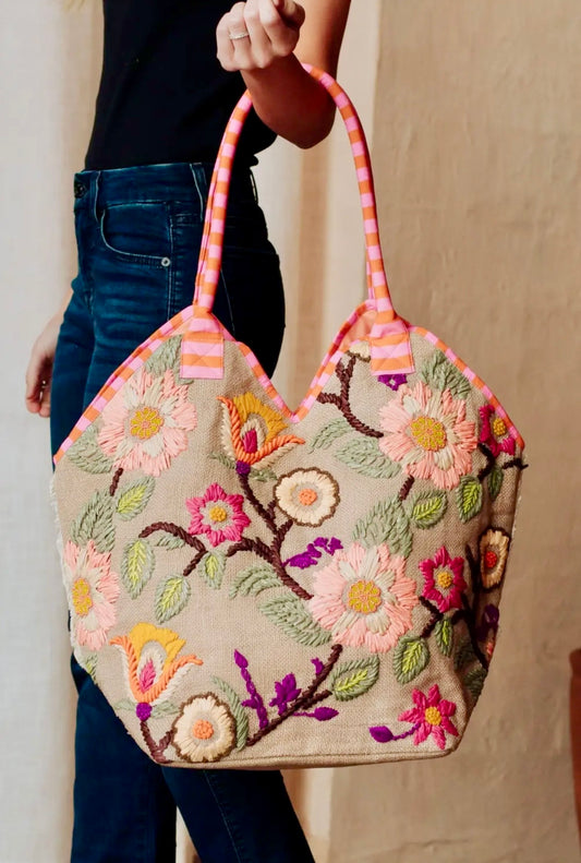 Kelsey Floral Pink Tote