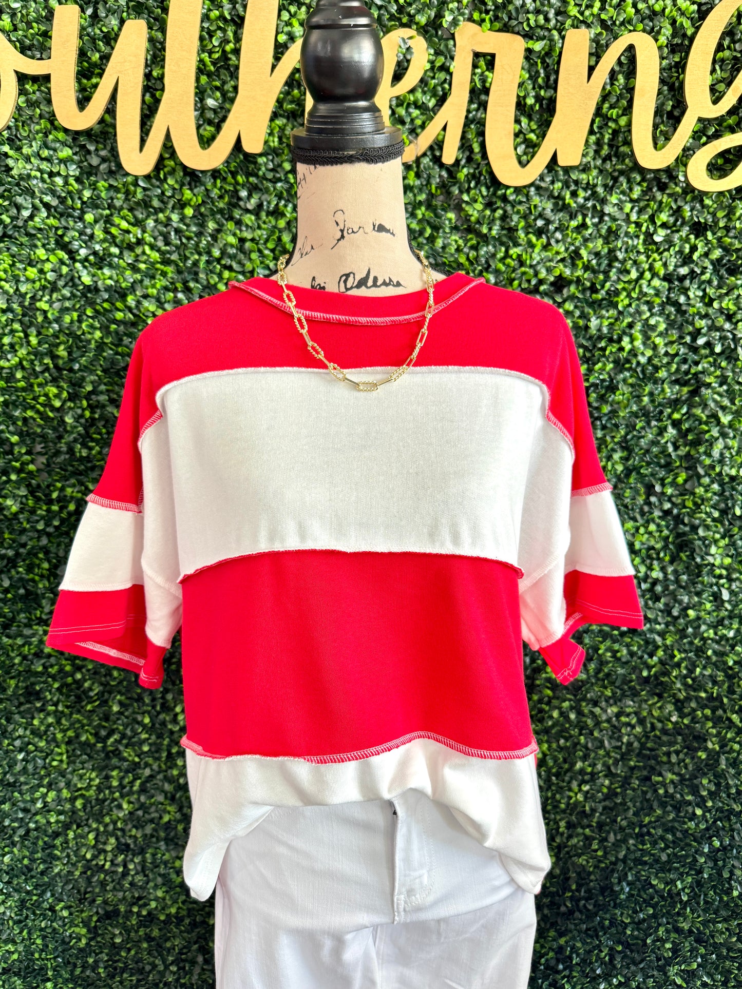 Remy Ruby Stripe Top