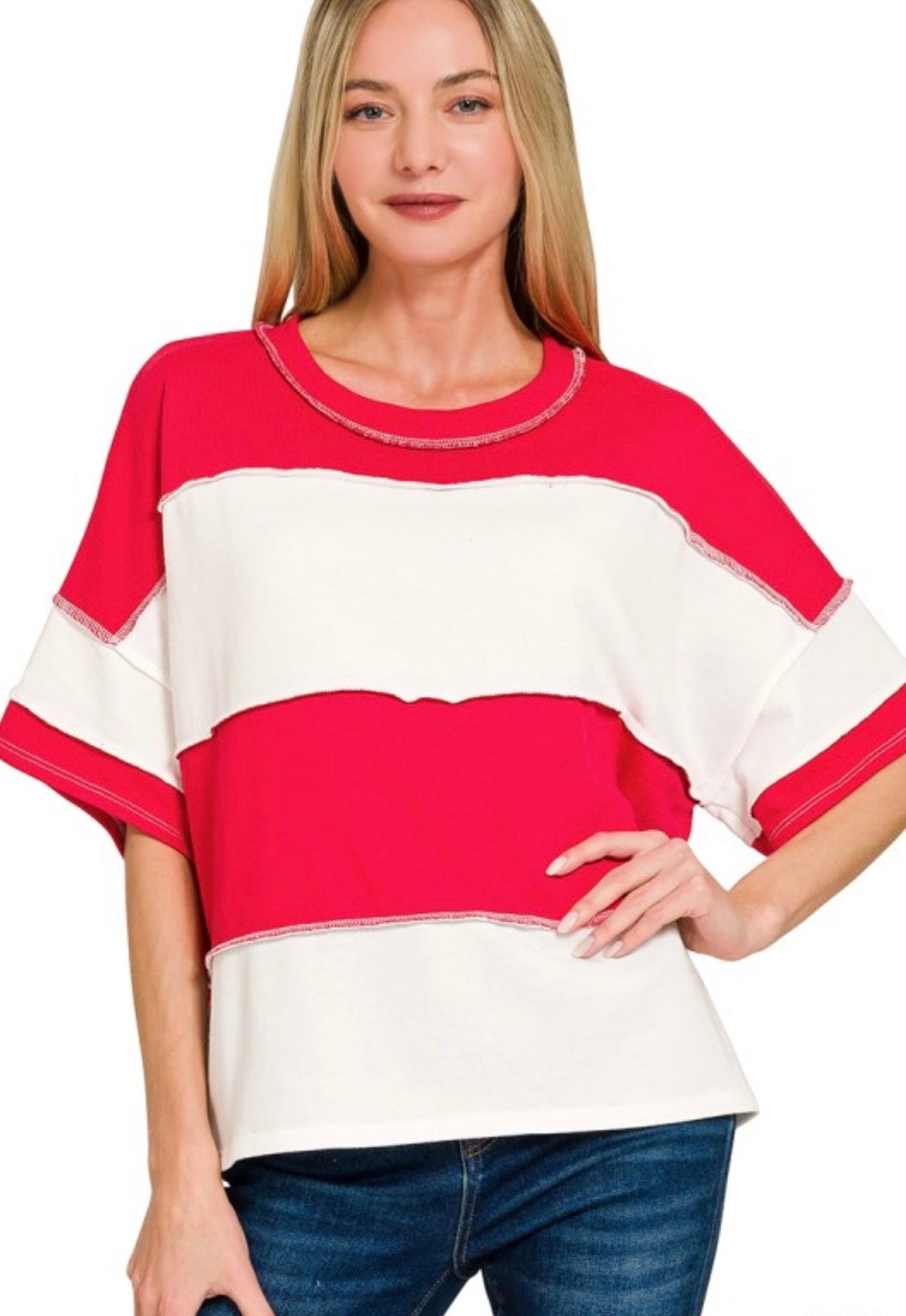 Remy Ruby Stripe Top