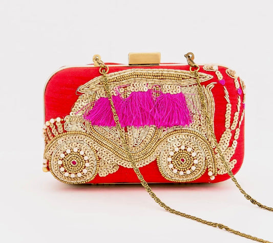 Davies Red Velvet Clutch
