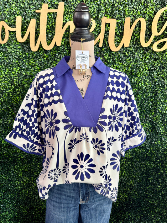 Niko Navy Top