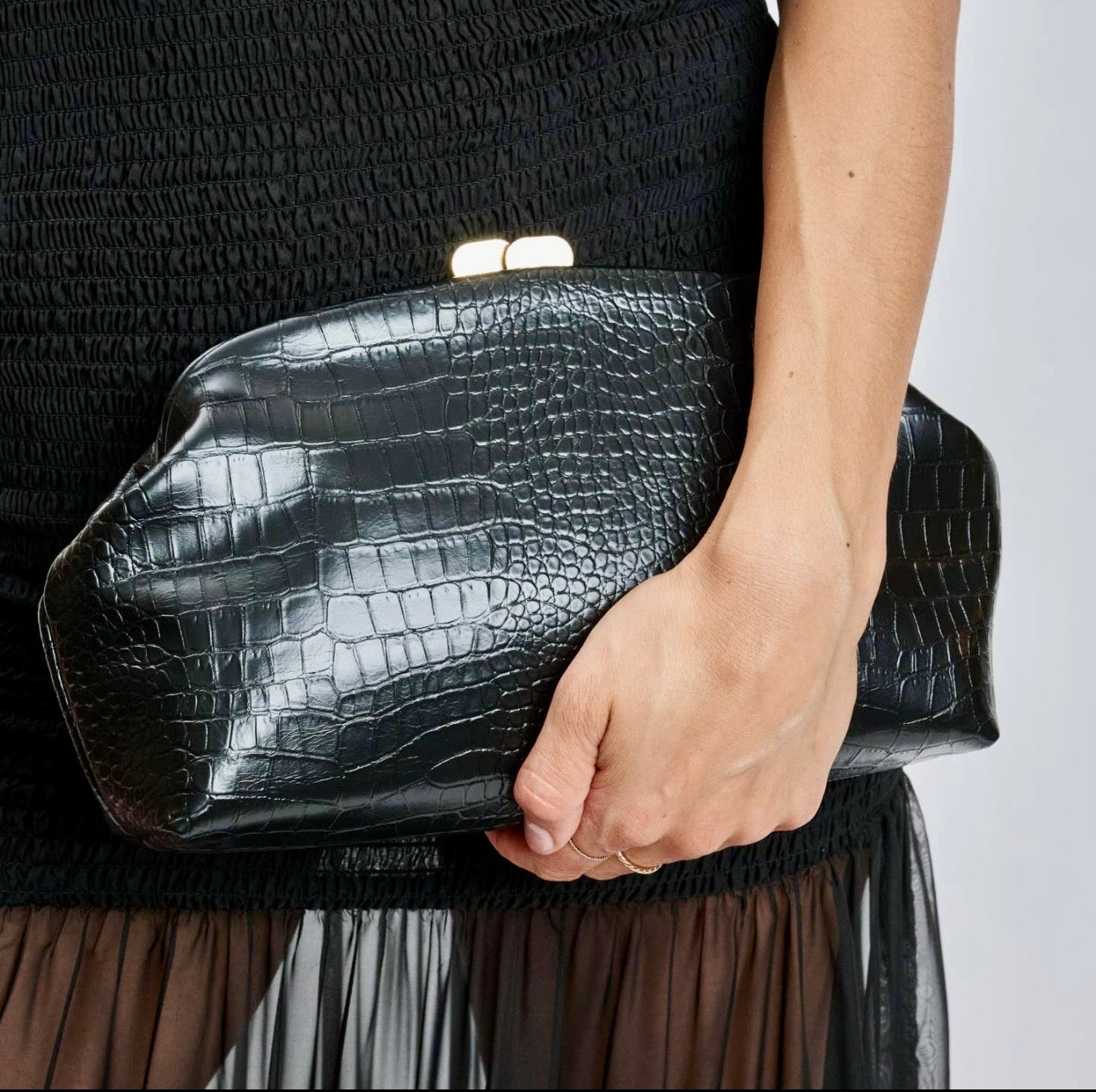 Camille Black Clutch