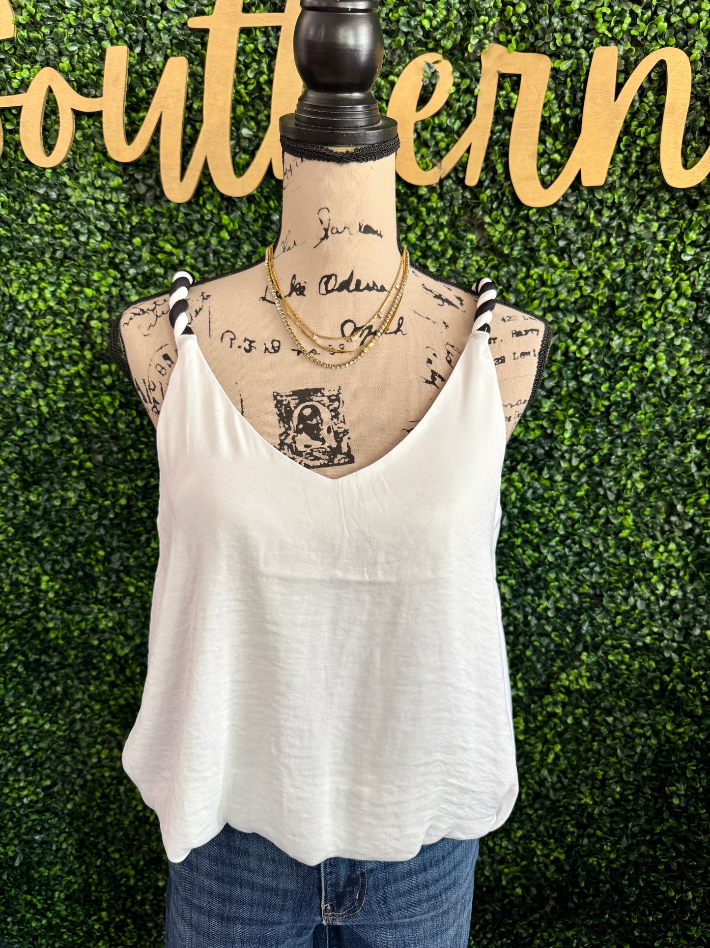 Lindsey Bubble White Tank