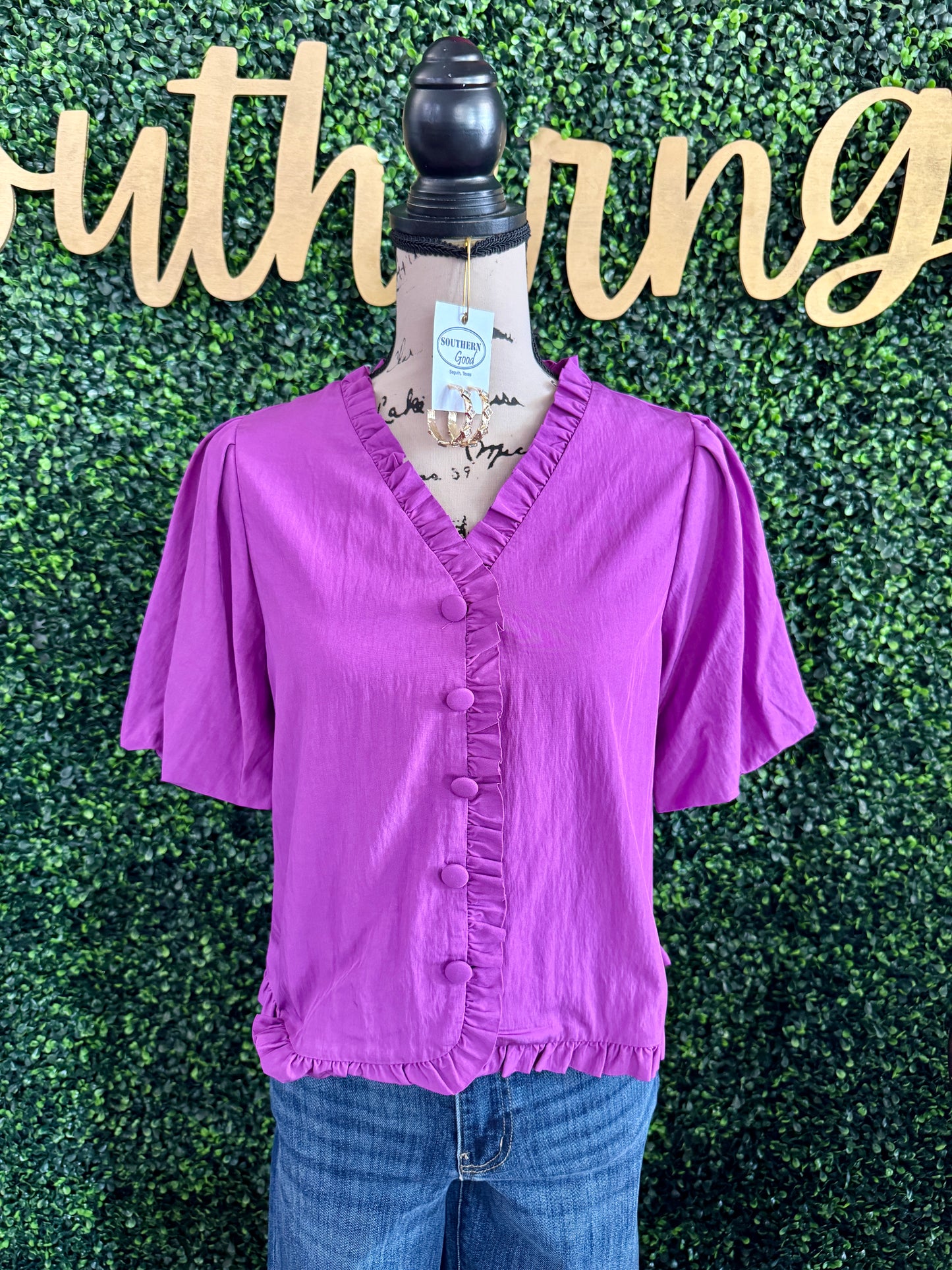 Morgan Ruffle Violet Top