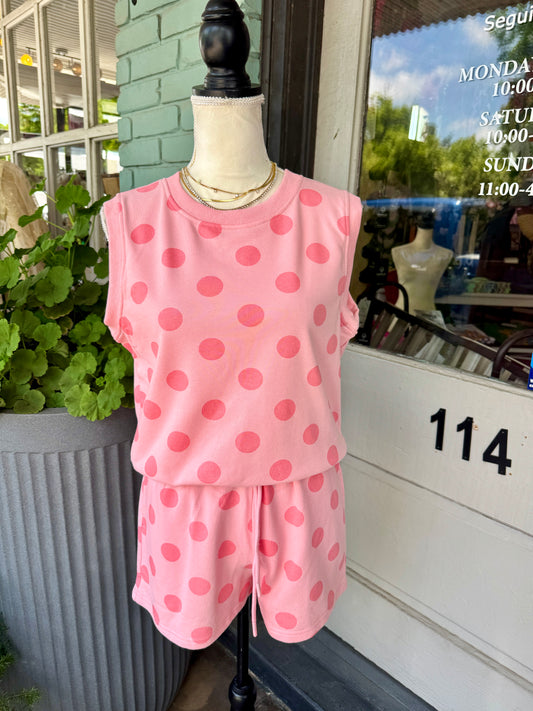 Coastal Polka Dot Pink Set