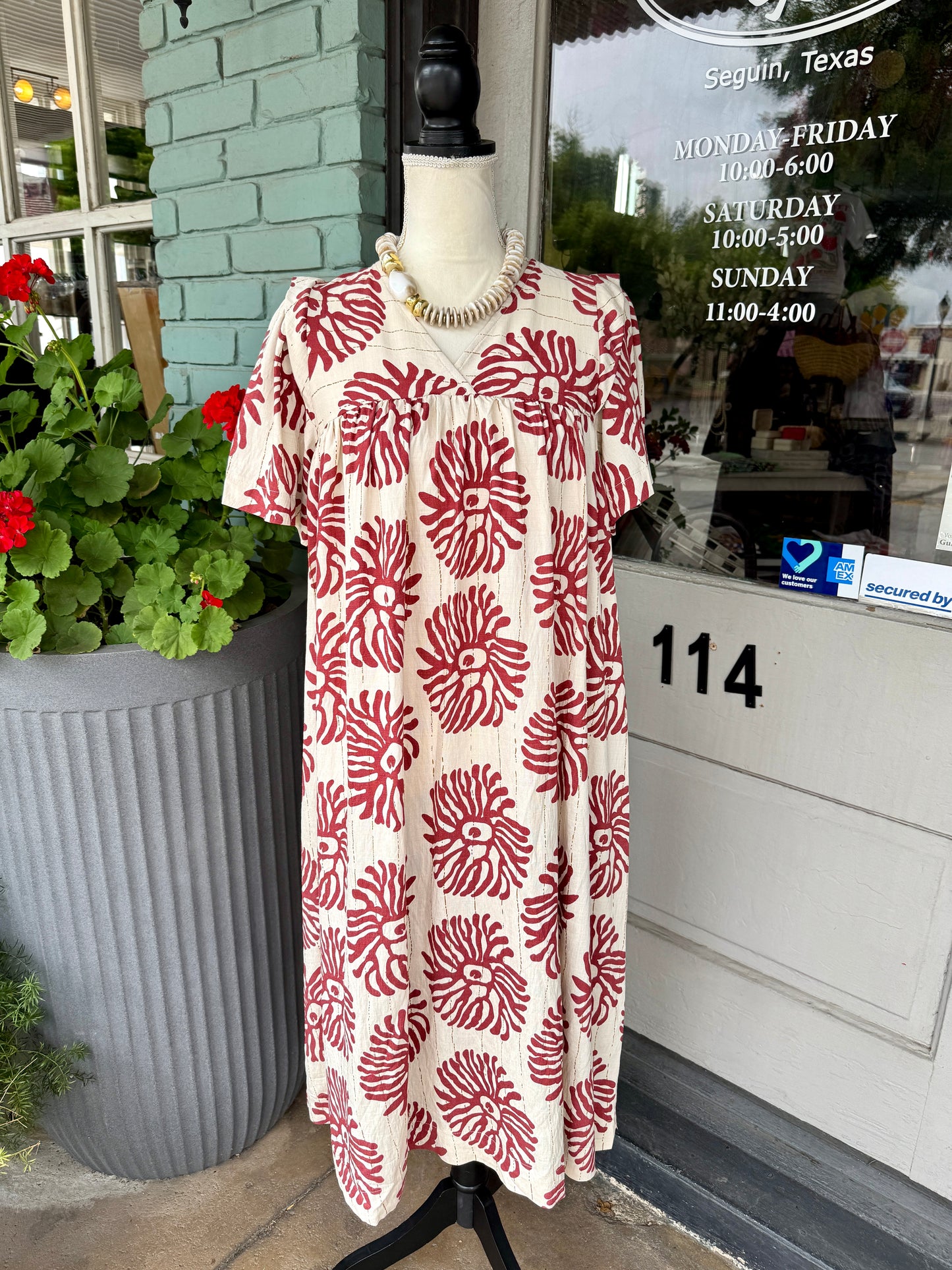 Coral Burgundy Midi
