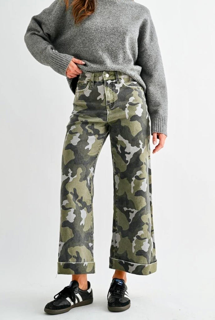 Kadie Camo High Rise Jeans
