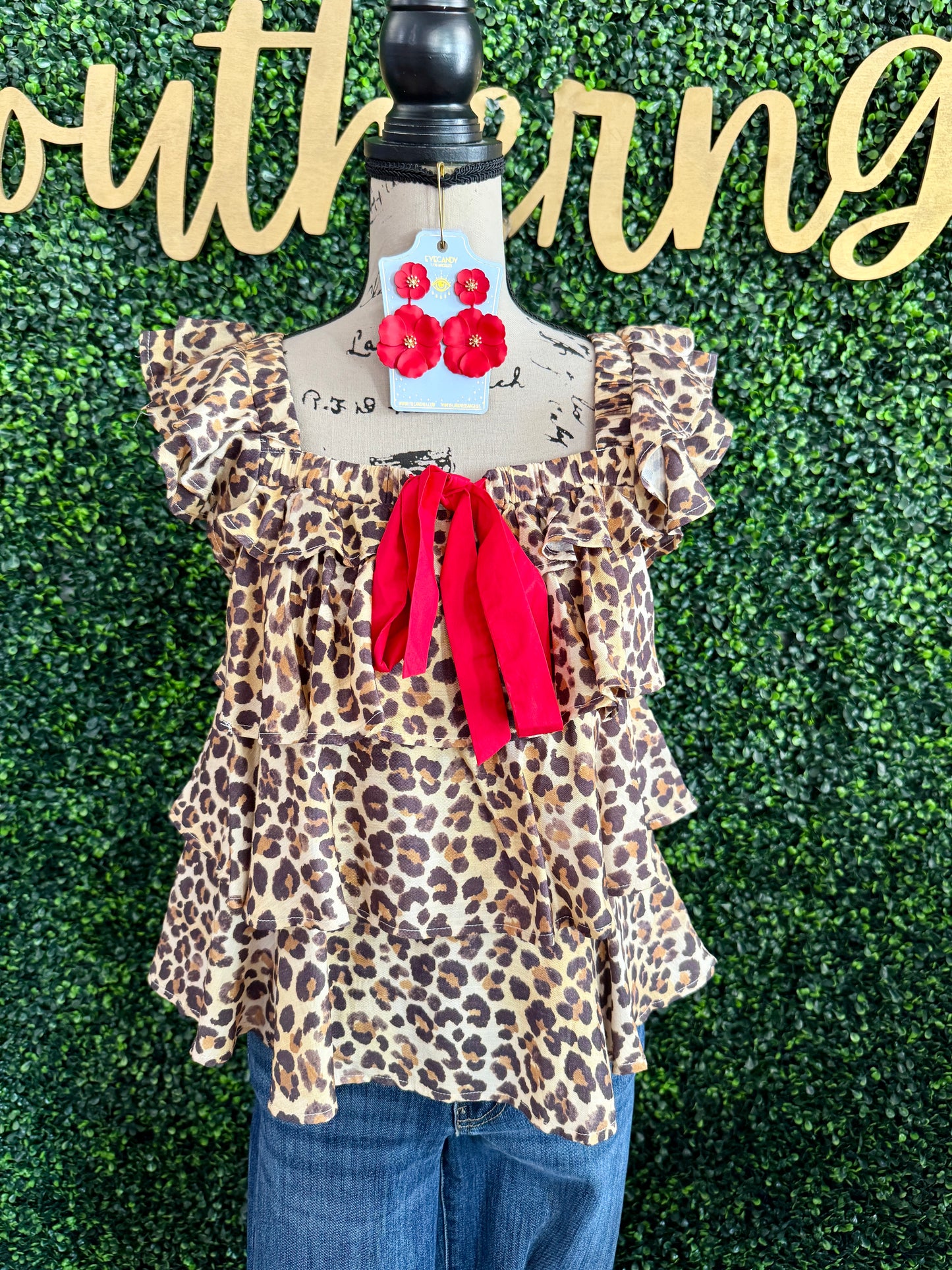 Jule Leopard Ruffle Top