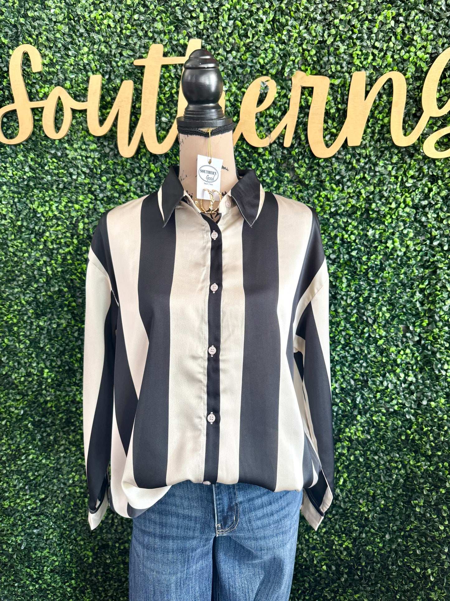 Tiffany Black Satin Top