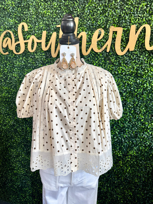 Lacey Polka Dot Top