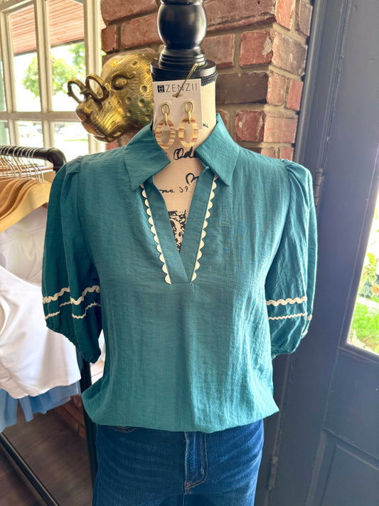 Uma Teal Top