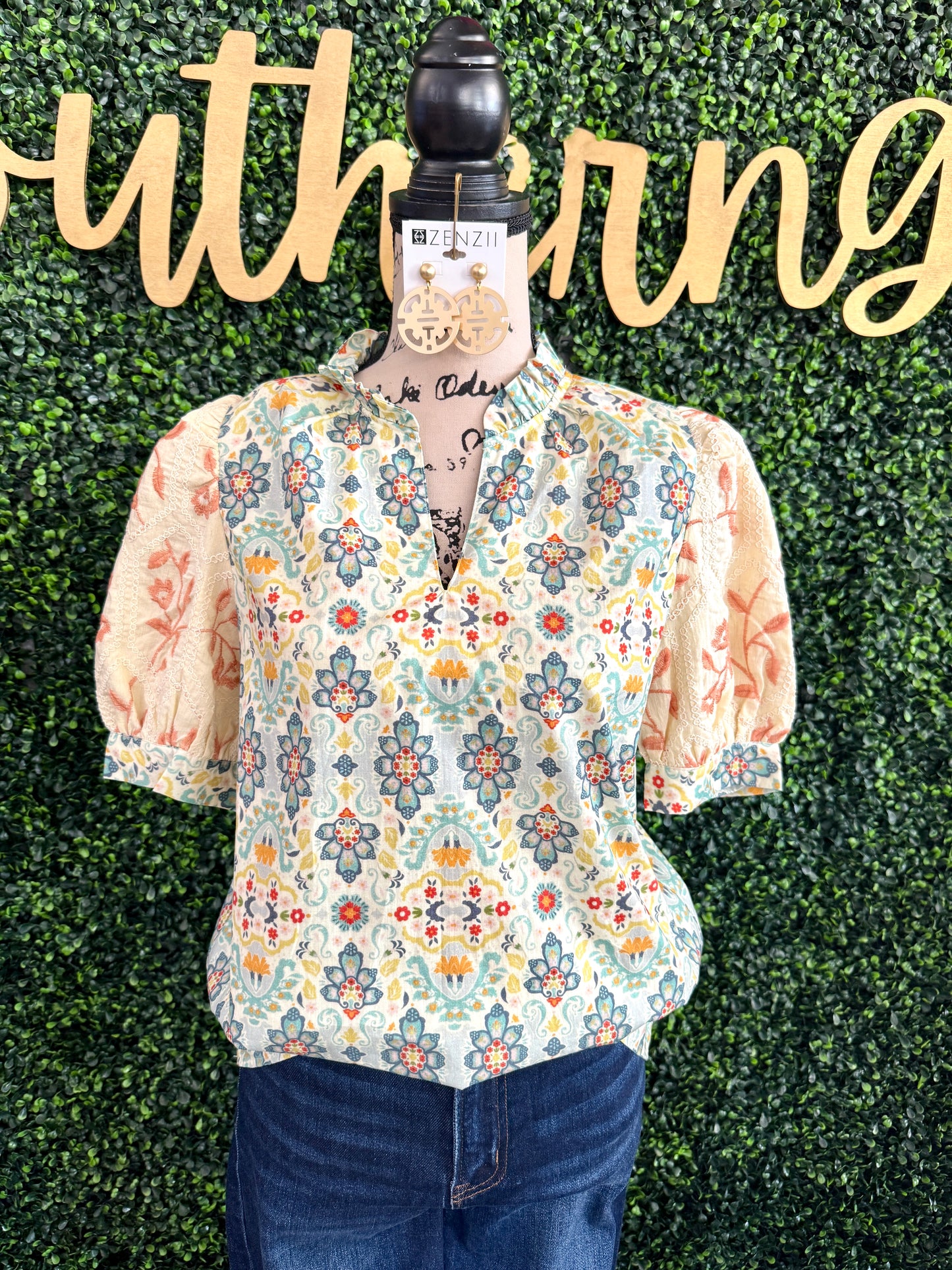 Jaslyn Mint Top