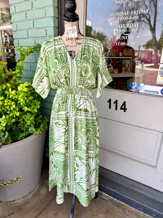 Jenna Midi Dress Green