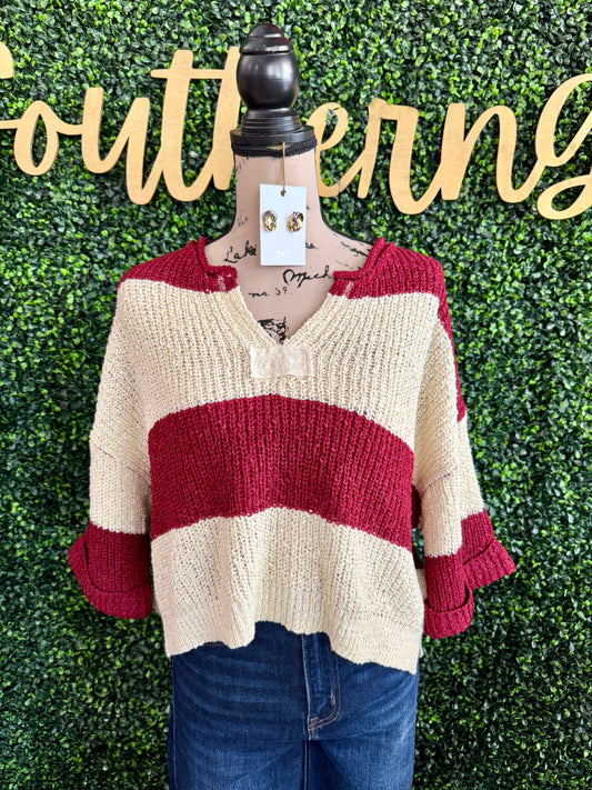 Lindy Maroon Sweater