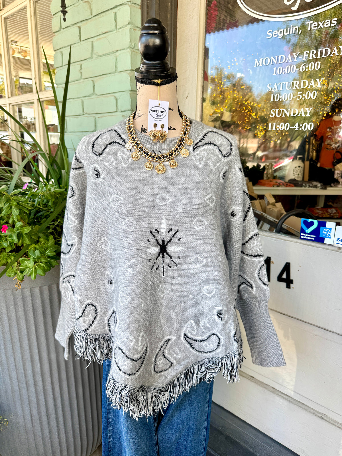 Out West Paisley Poncho